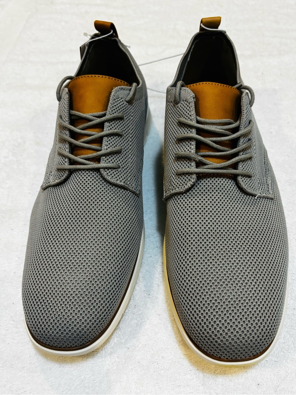 Goodfellow & Co Grey Mesh Derby Shoes with Tan Accent